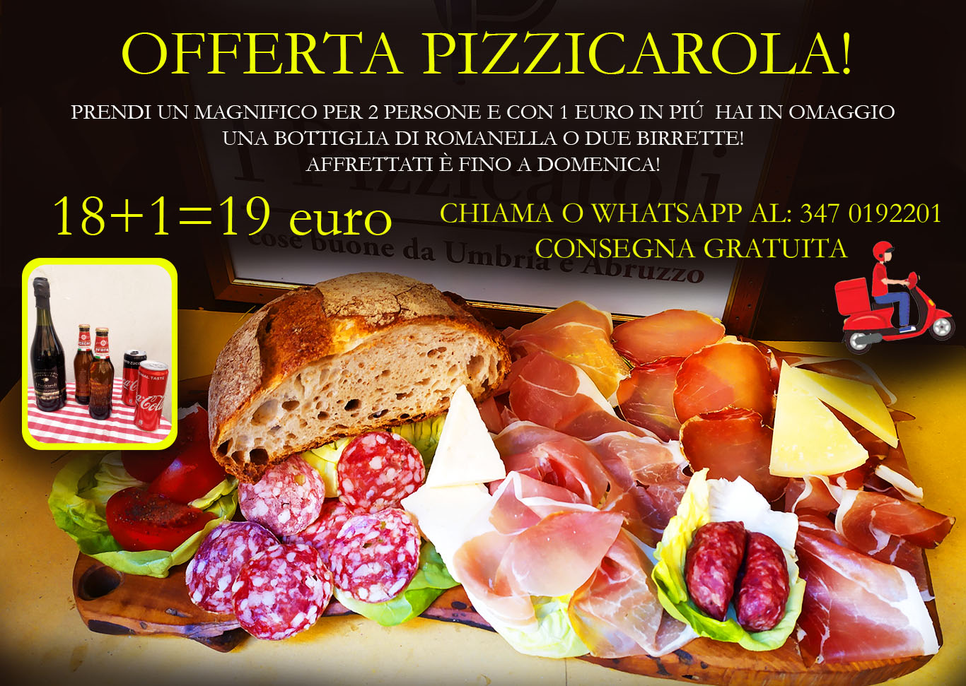 Tagliere misto con salumi, formaggi e bruschette de I Pizzicaroli