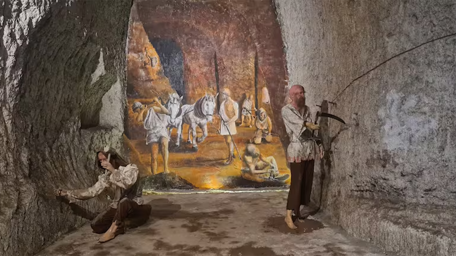 Affreschi paleocristiani originali conservati sulle pareti delle catacombe romane