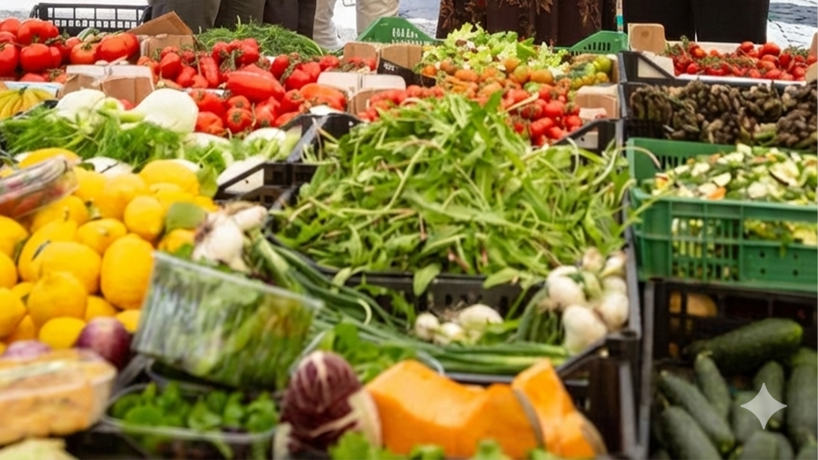 mercato di frutta e verdura a Campo de Fiori per conoscere i prodotti locali romani