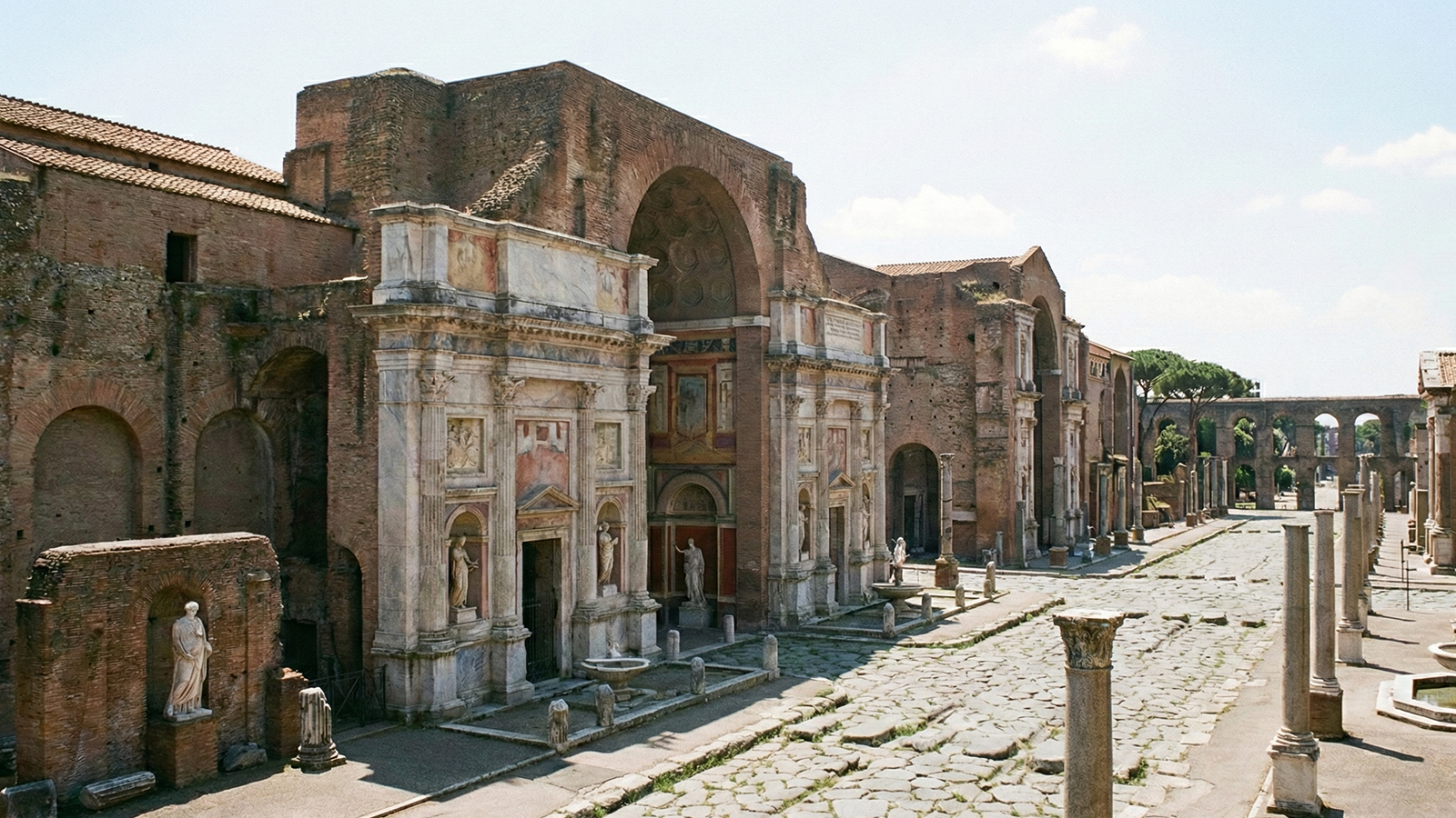 una strada all'epoca dei romani impero di roma